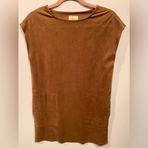 Wilfred Free by Aritzia Faux Suede Cap-Sleeve Boxy Minidress (US XXS) - Picture 1 of 2